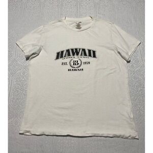 SUNA Hawaii Aloha State Est 1959 Graphic T-Shirt Mens White Cotton‎ Tee
